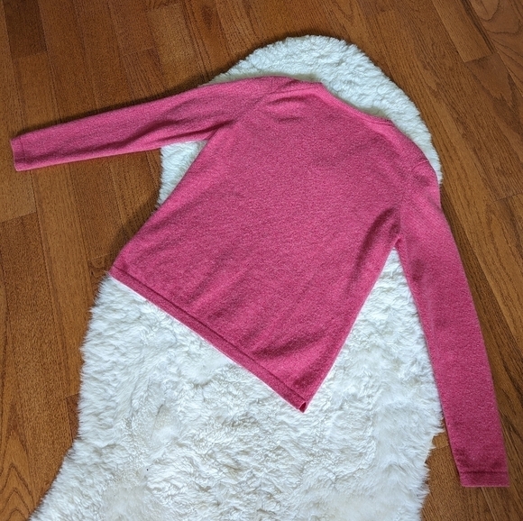 100% CASHMERE pink knit v neck pullover sweater women's Small - Picture 4 of 10